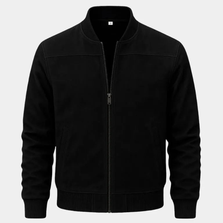 Men's Bomber Jacket - Lightweight Casual Outerwear for summer Black