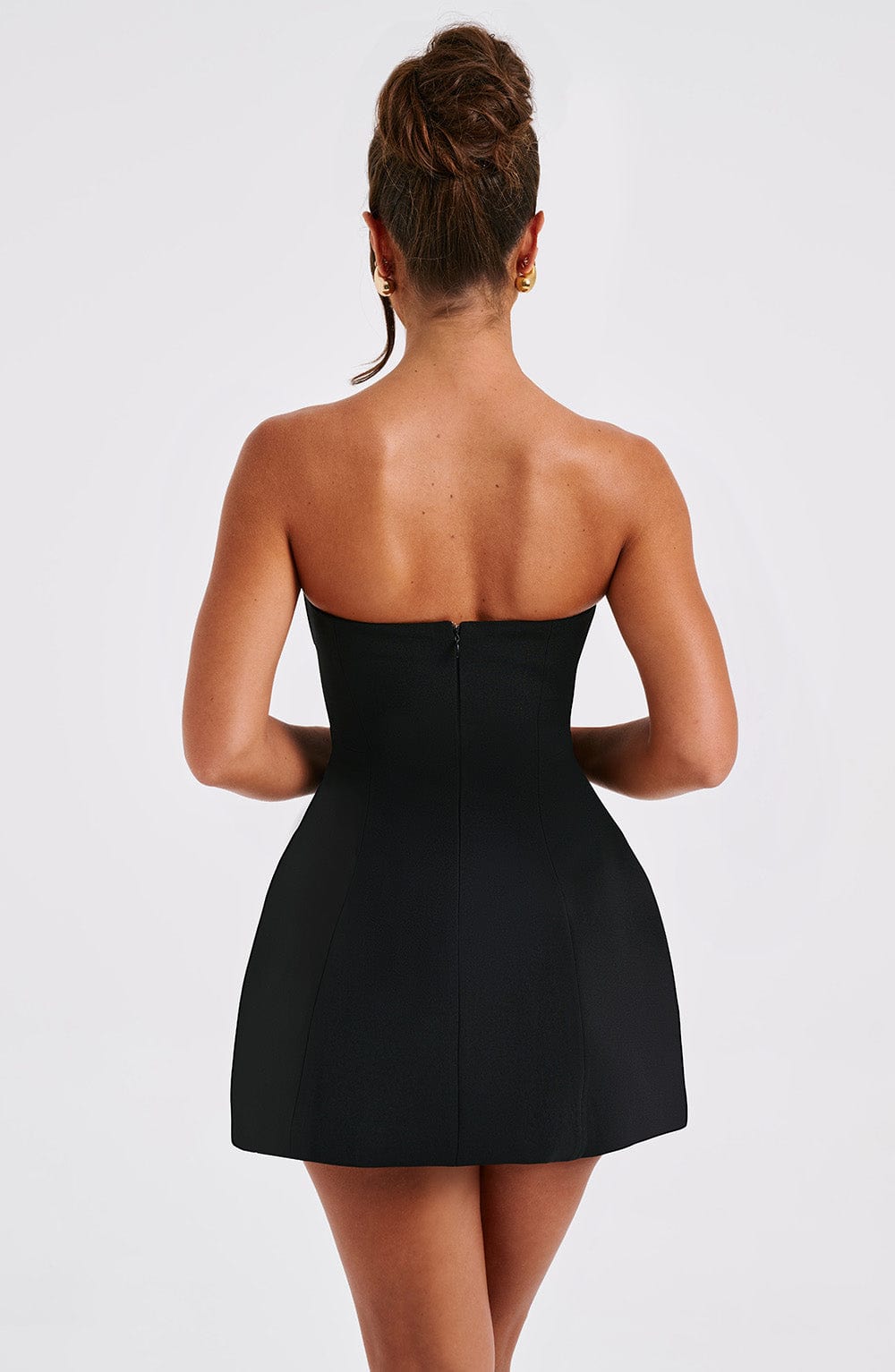 Strapless Mini Dress with Bubble Skirt - Chic Evening Wear for Women | Black