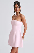 Women's Mini Dress - Strapless, Bubble Skirt, Fully Lined, Chic Date Night Outfit | Pink