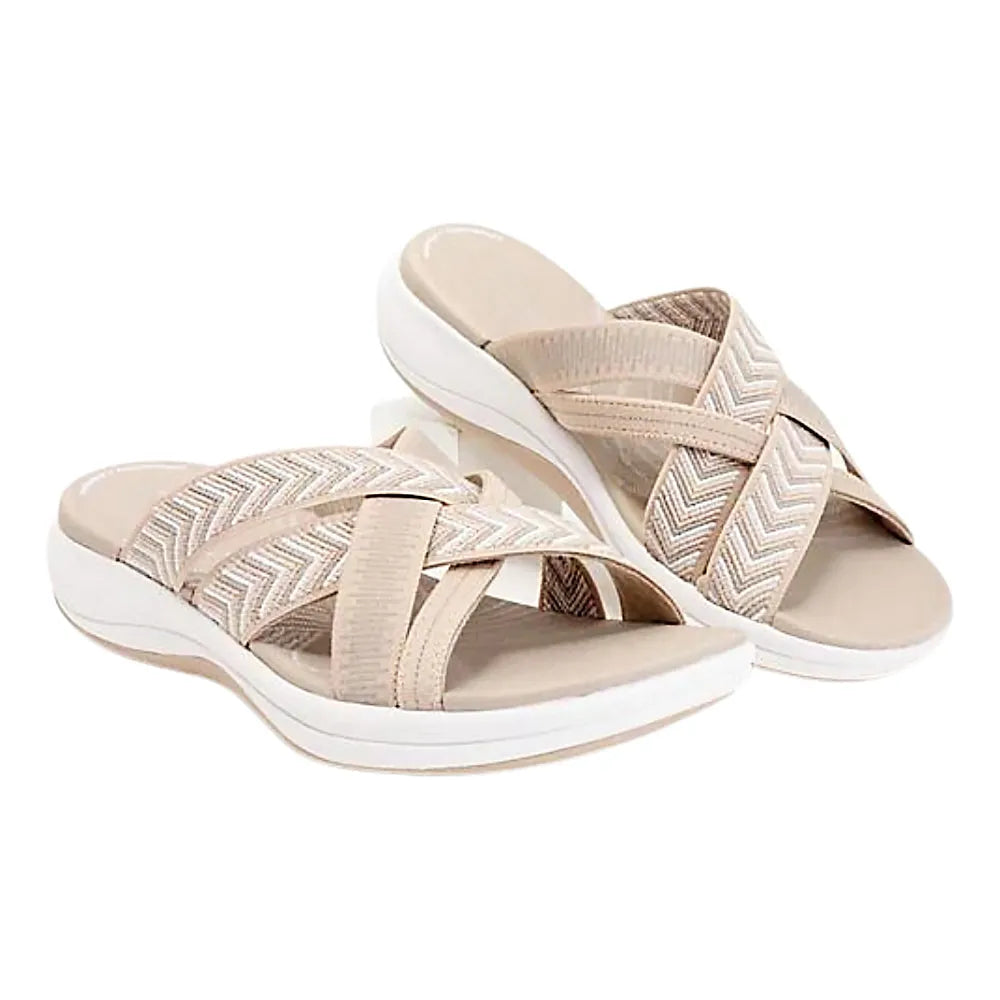 Comfort-Enhancing Women's Orthopaedic Sandals with Arch Support for Pain Relief Beige