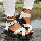 Women's Pain Relief Cushion Sandals with Shock-Absorbing Soles & Orthotic Comfortable Support White