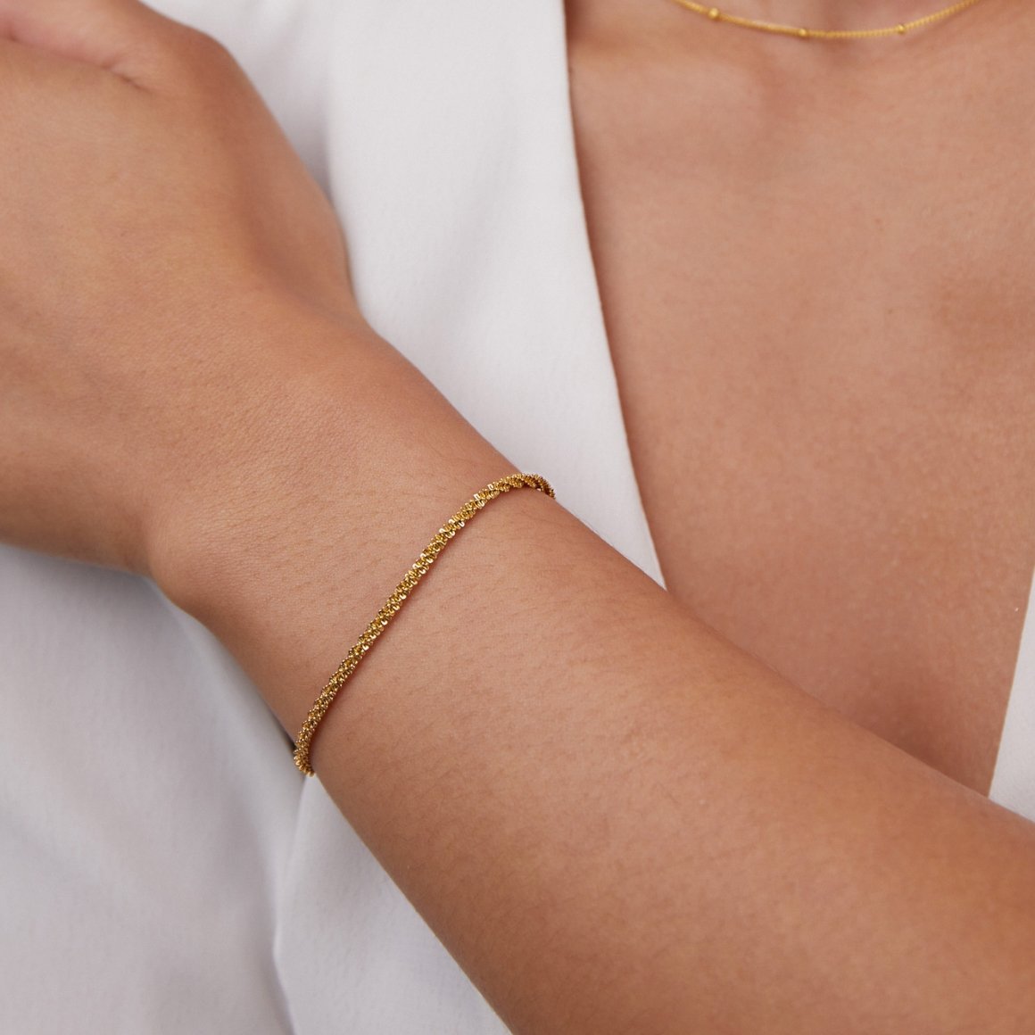 Gold Chain Bracelet - Adjustable, Waterproof, Hypoallergenic, Elegant Gift Packaging