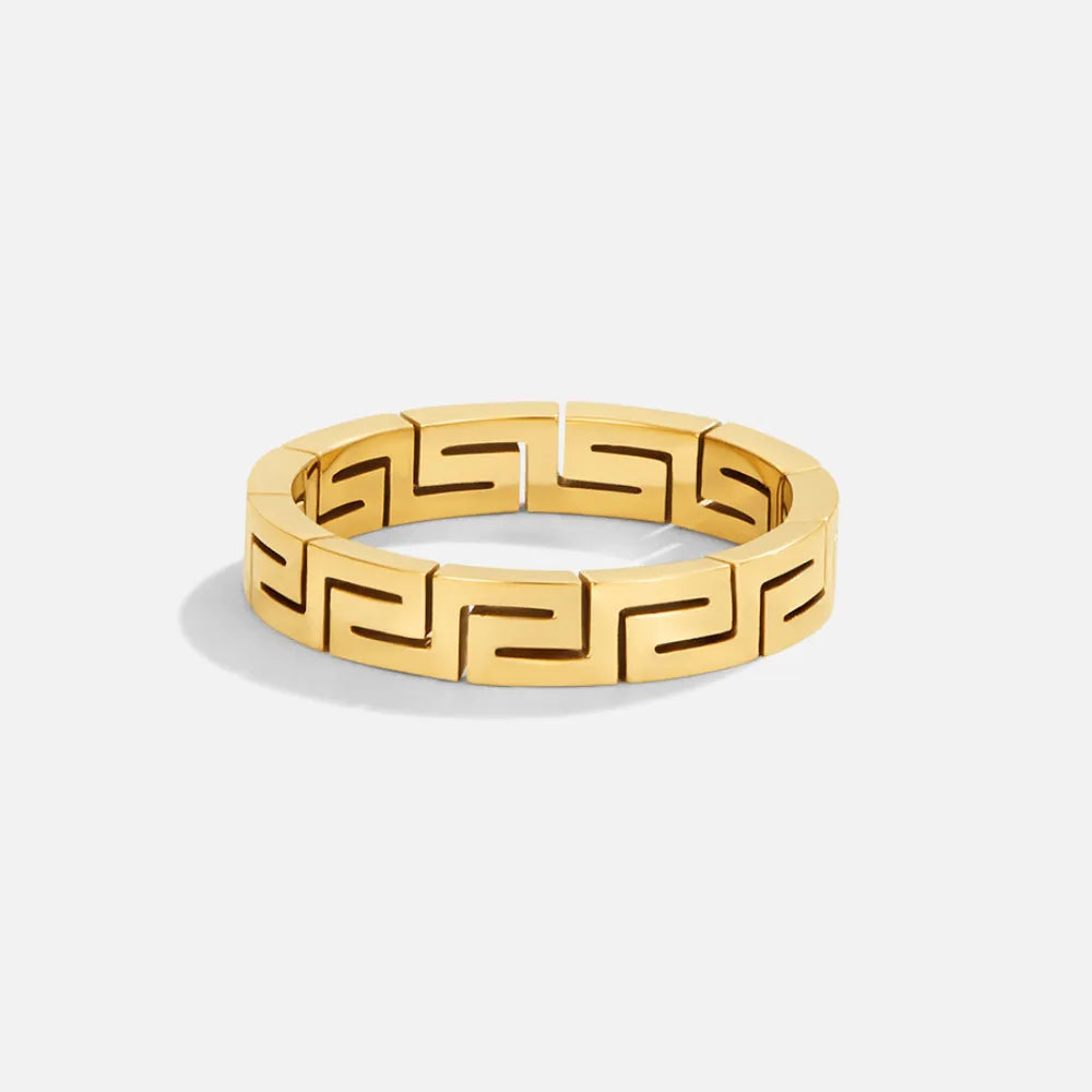 Gold Classic Athena Ring - Premium Stainless Steel, Waterproof, Hypoallergenic, Elegant Gift