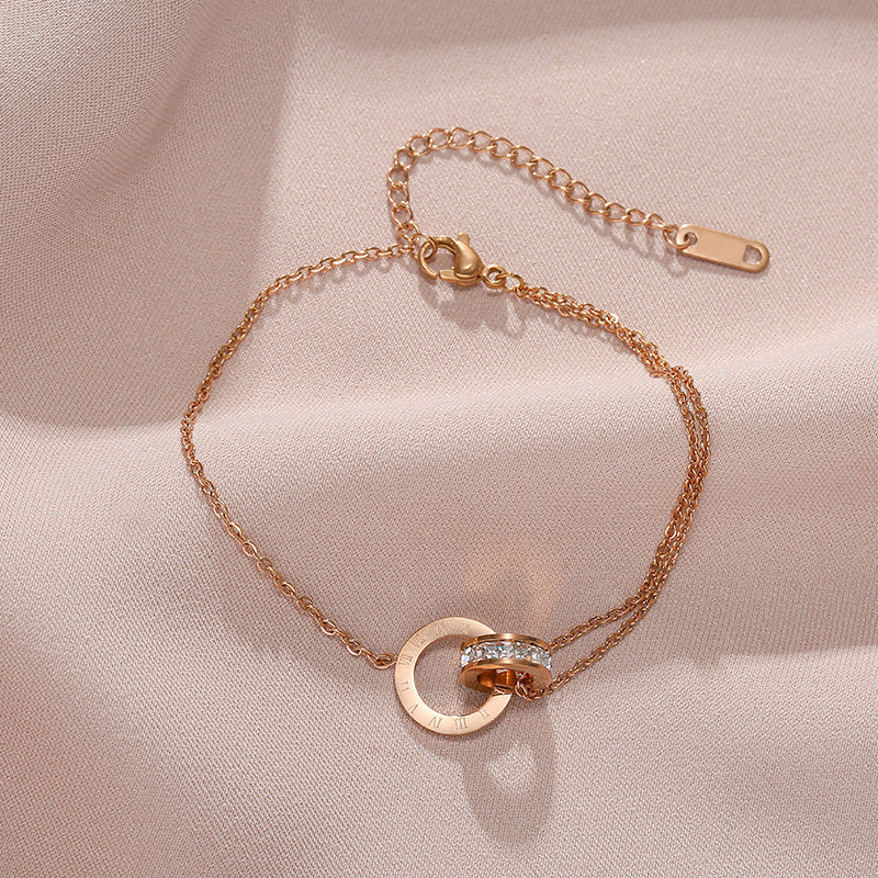 Gold Crystal Bracelet for Women – Adjustable 18k Plated Stainless Steel, Hypoallergenic Rose Gold