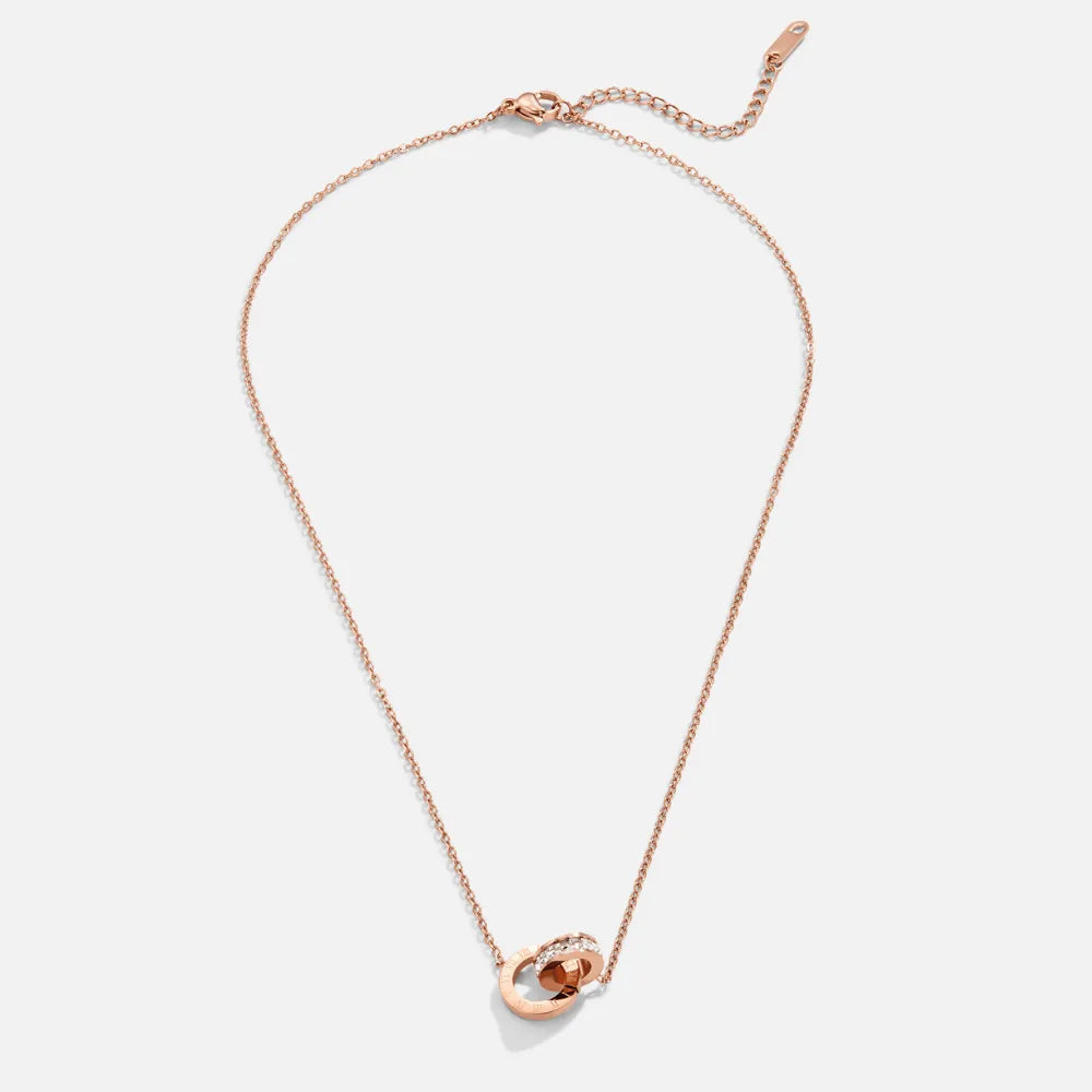 Gold Crystal Necklace for Women - 18K Waterproof Adjustable Chain, Hypoallergenic, Elegant Gift
