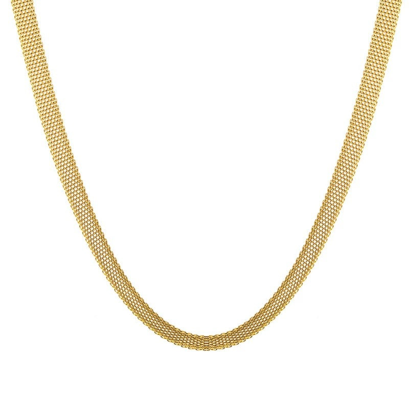 Gold Mesh Necklace for Women - Waterproof, Hypoallergenic, Adjustable 40cm + 5cm