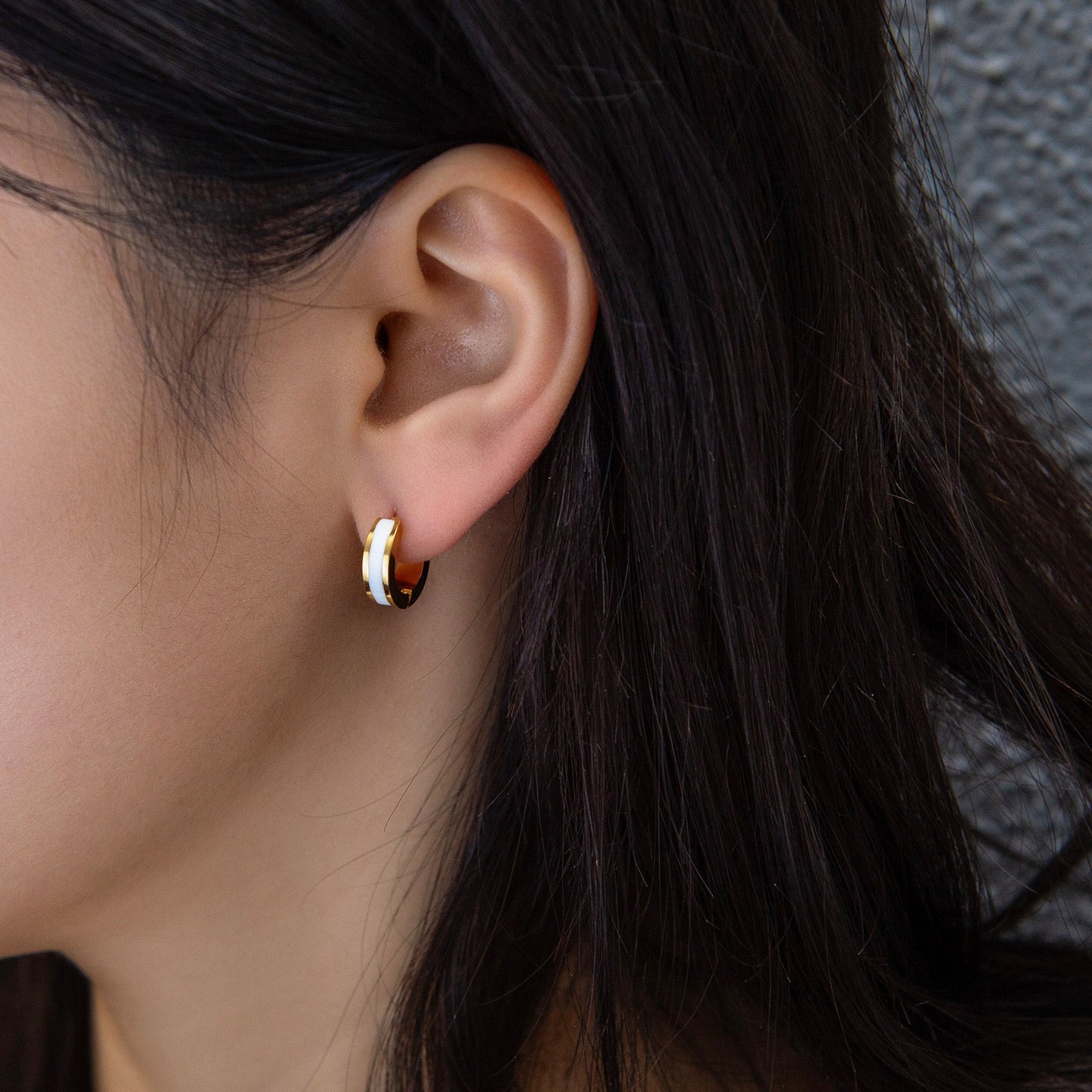 Gold Mini Hoop Earrings for Women – 18k Plated Stainless Steel, Hypoallergenic & Waterproof