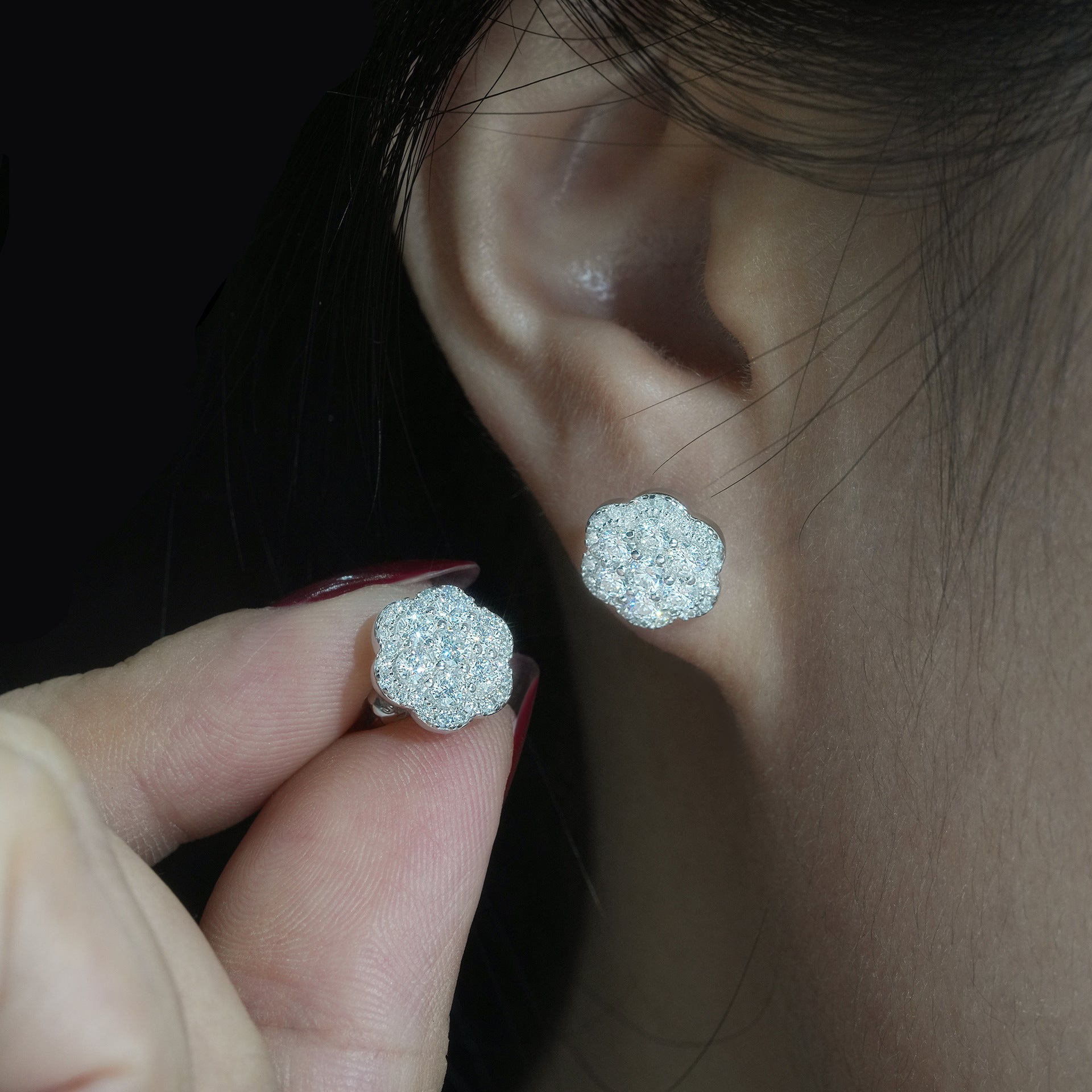 Gold & Silver Crystal Stud Earrings for Women – 18k Plated with Cubic Zirconia, Hypoallergenic & Elegant Gift