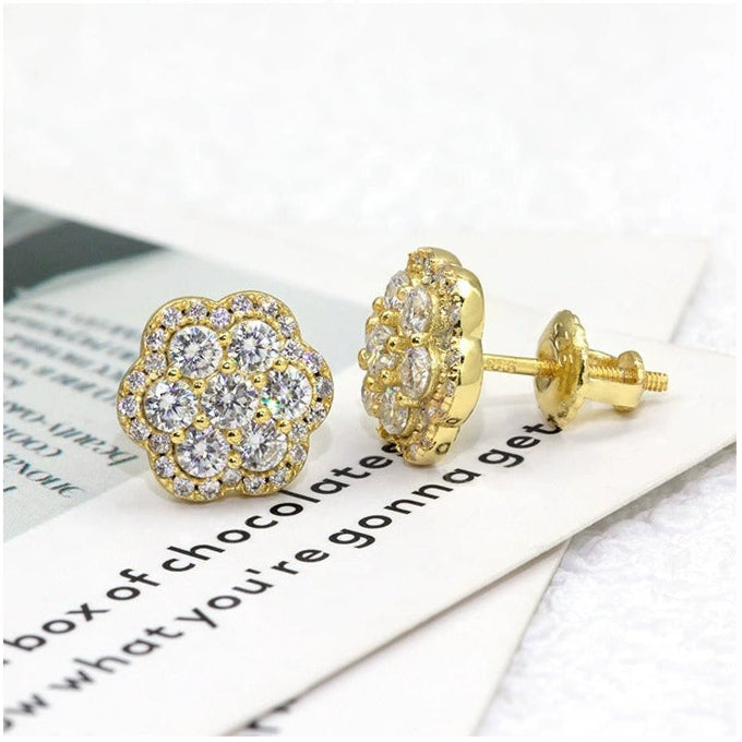Gold & Silver Crystal Stud Earrings for Women – 18k Plated with Cubic Zirconia, Hypoallergenic & Elegant Gift Gold