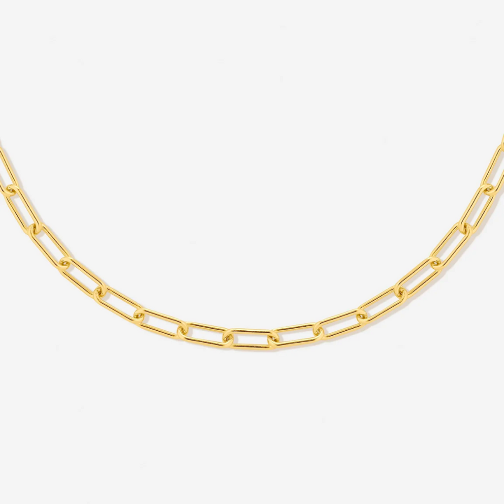Gold & Silver Paperclip Chain Choker Necklace – Minimalist Link Design, Hypoallergenic & Waterproof