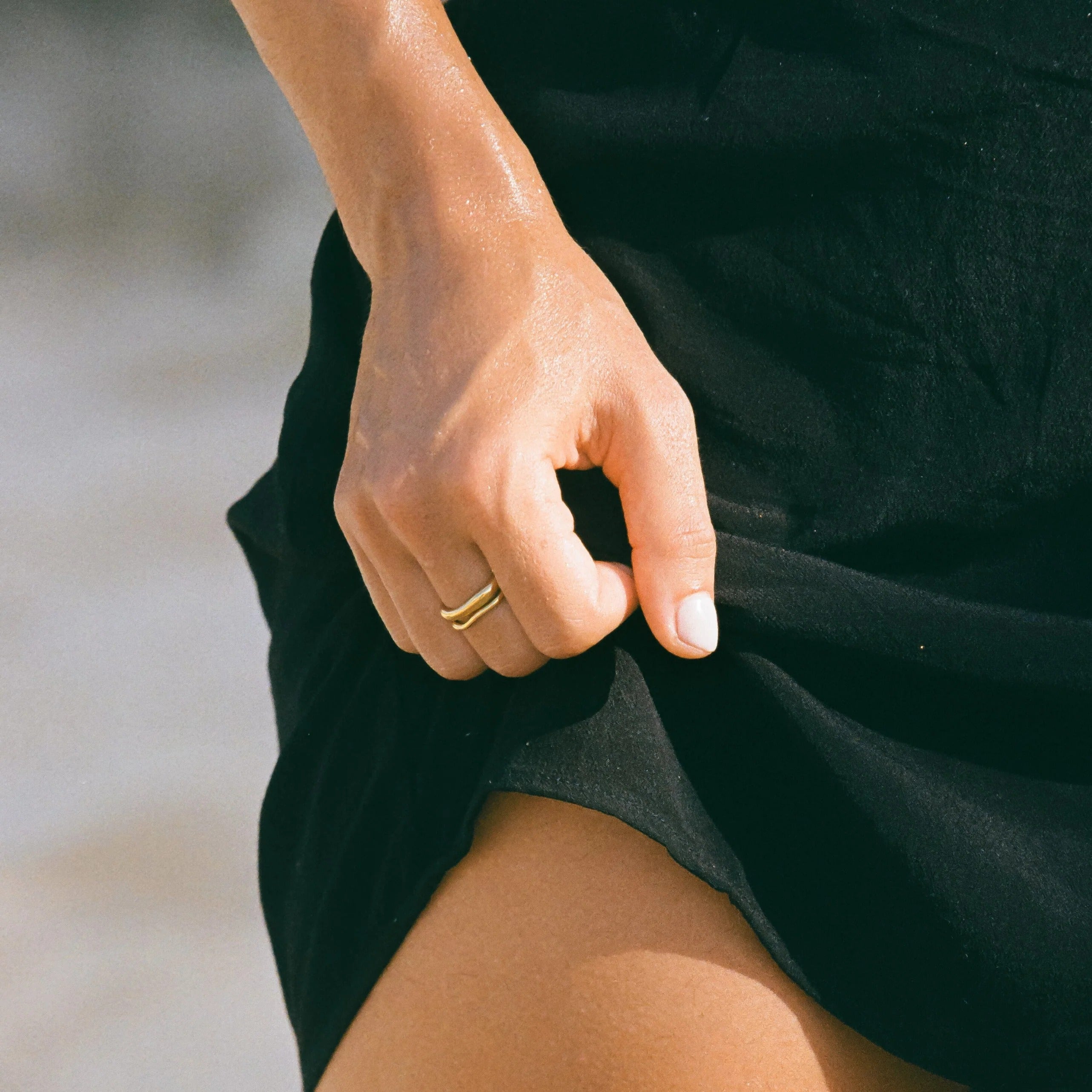Gold Stacker Ring Set - 18K PVD Coated, Hypoallergenic, Water-Resistant, Elegant Layering Rings
