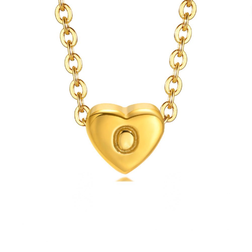 Heart Initial Customisable Gold Bracelet - Waterproof, Hypoallergenic, Adjustable Gift for Women Letter O