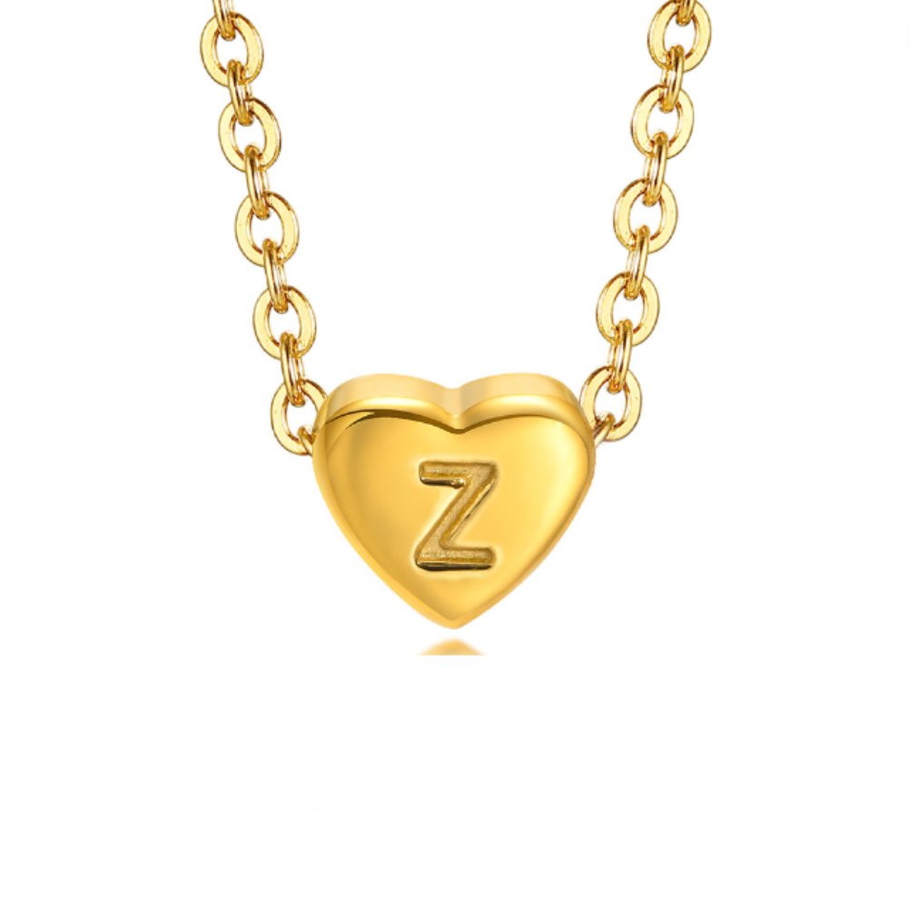 Heart Initial Customisable Gold Bracelet - Waterproof, Hypoallergenic, Adjustable Gift for Women Letter Z