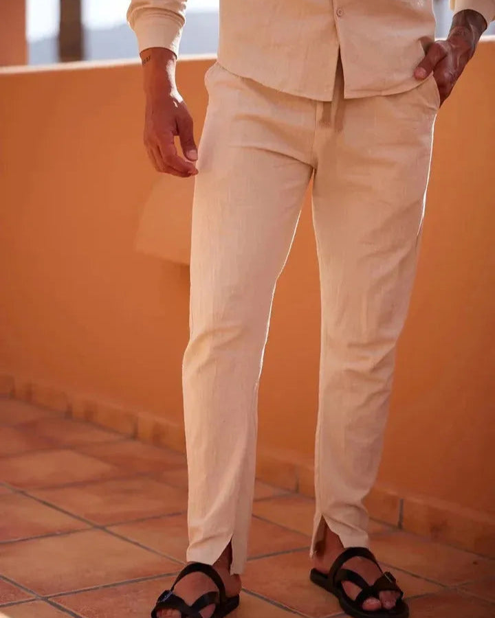 Linen Shirt and Trouser Set for Men - Tailored Fit, Perfect for Summer Outings and Dinner Dates