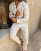 Linen Shirt and Trouser Set for Men - Tailored Fit, Perfect for Summer Outings and Dinner Dates
