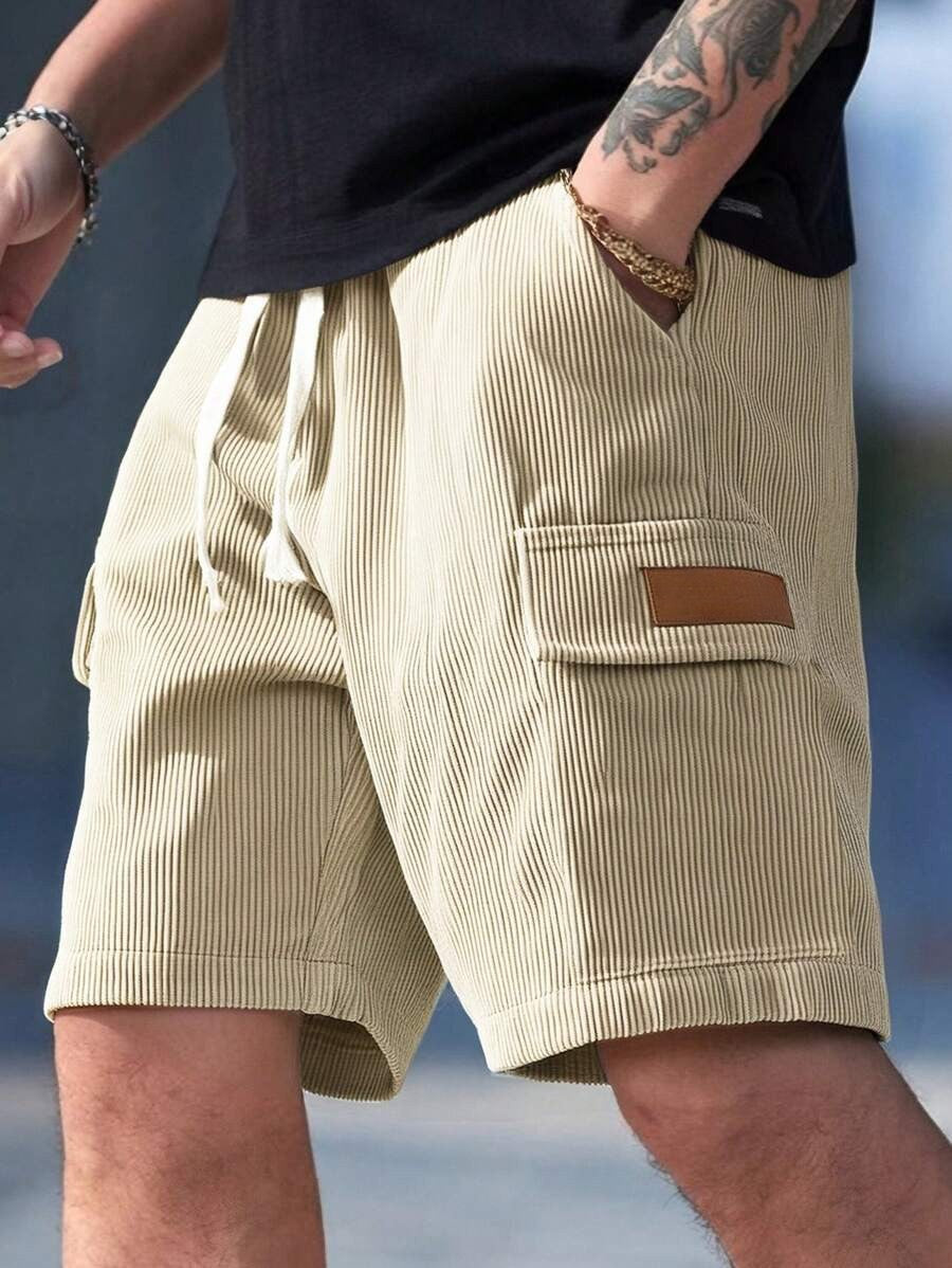 Men's Classic Corduroy Striped Loose Cargo Shorts - Stylish, Durable, Versatile