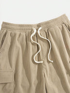 Men's Classic Corduroy Striped Loose Cargo Shorts - Stylish, Durable, Versatile