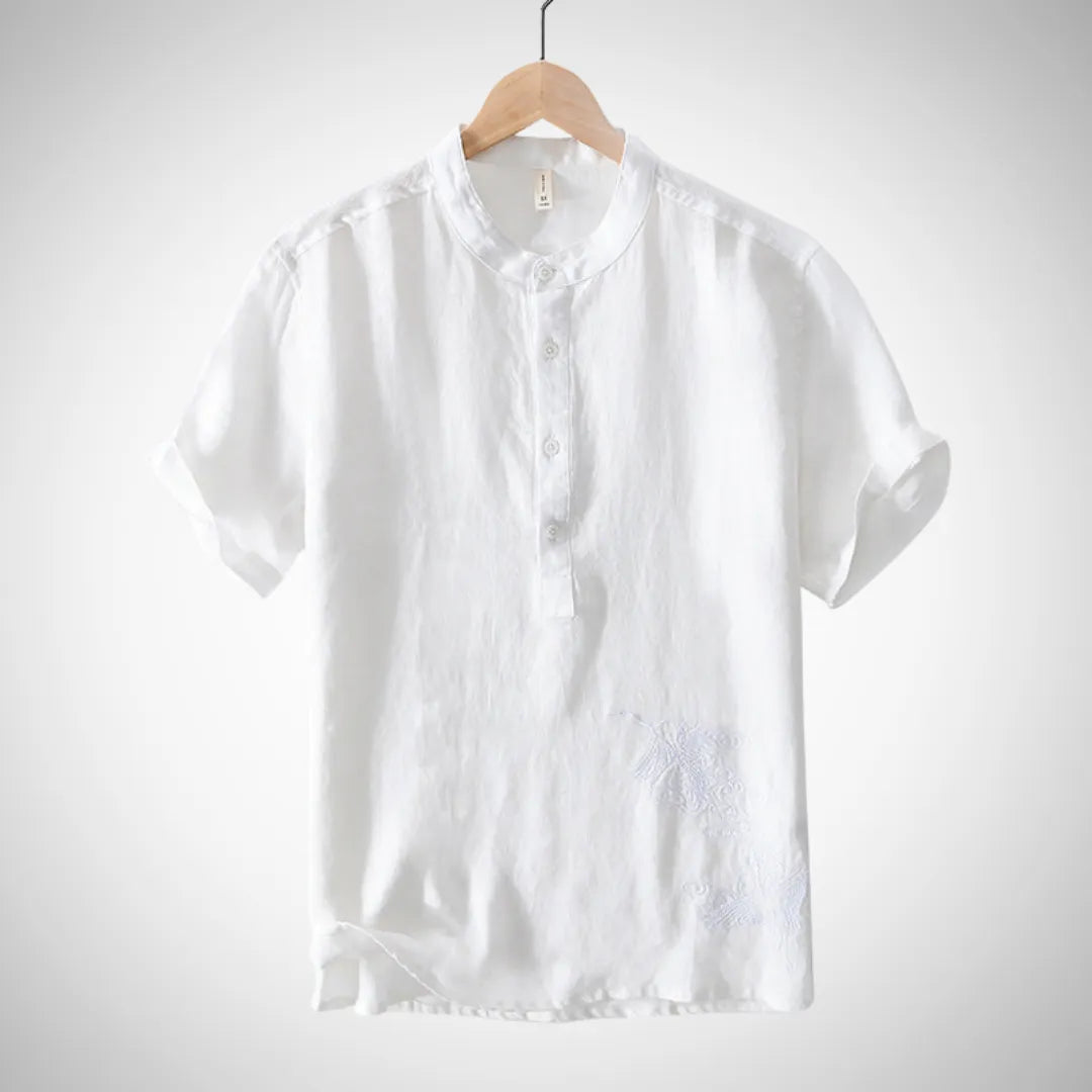 Men’s Breathable Linen Shirt – Lightweight, Stylish Summer Shirt White