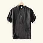 Men’s Breathable Linen Shirt – Lightweight, Stylish Summer Shirt Black