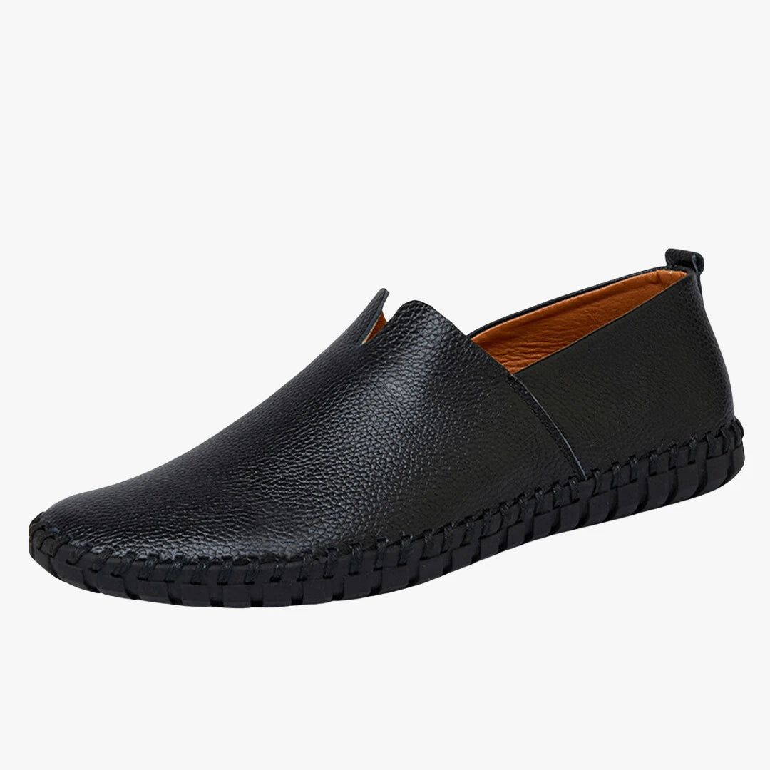 Men's Casual Leather Loafers - Stylish, Comfortable Footwear Black
