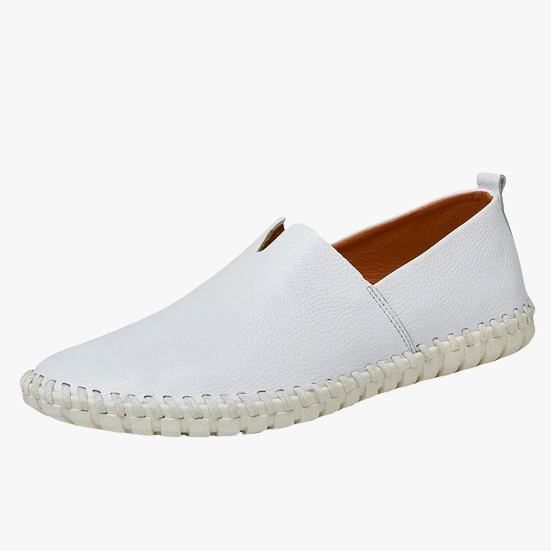 Men's Casual Leather Loafers - Stylish, Comfortable Footwear White