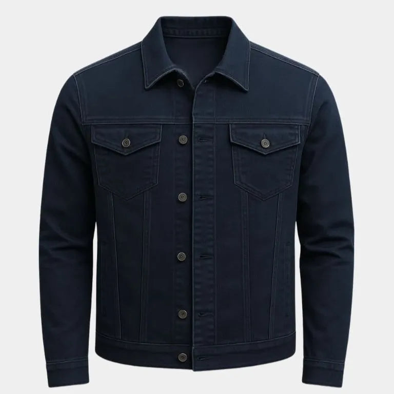 Men's Casual Trucker Jacket - Lightweight cotton jacket for summer Navy