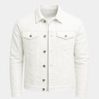 Men's Casual Lightweight cotton Trucker Jacket White