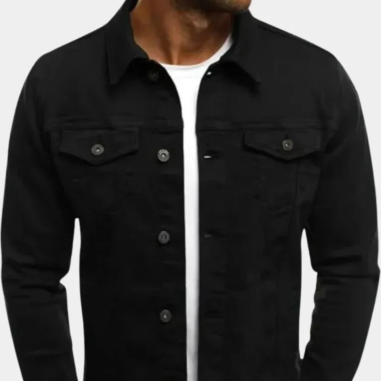 Men's Casual Trucker Jacket - Lightweight cotton jacket for summer