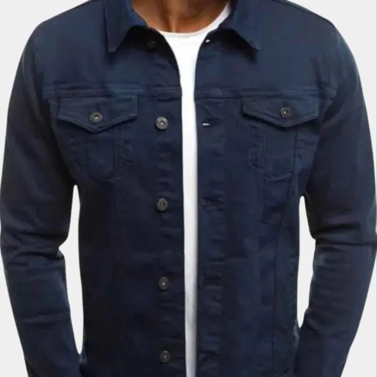 Men's Casual Trucker Jacket - Lightweight cotton jacket for summer