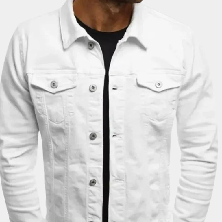 Men's Casual Trucker Jacket - Lightweight cotton jacket for summer