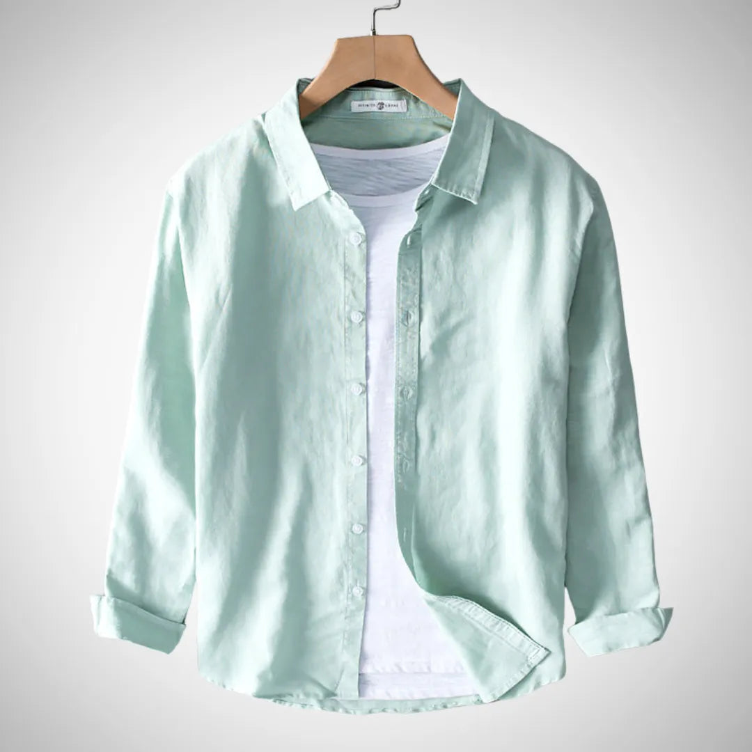 Men’s Cotton Linen Casual Shirt | Breathable, Lightweight, Stylish Summer Top for Everyday Wear Green