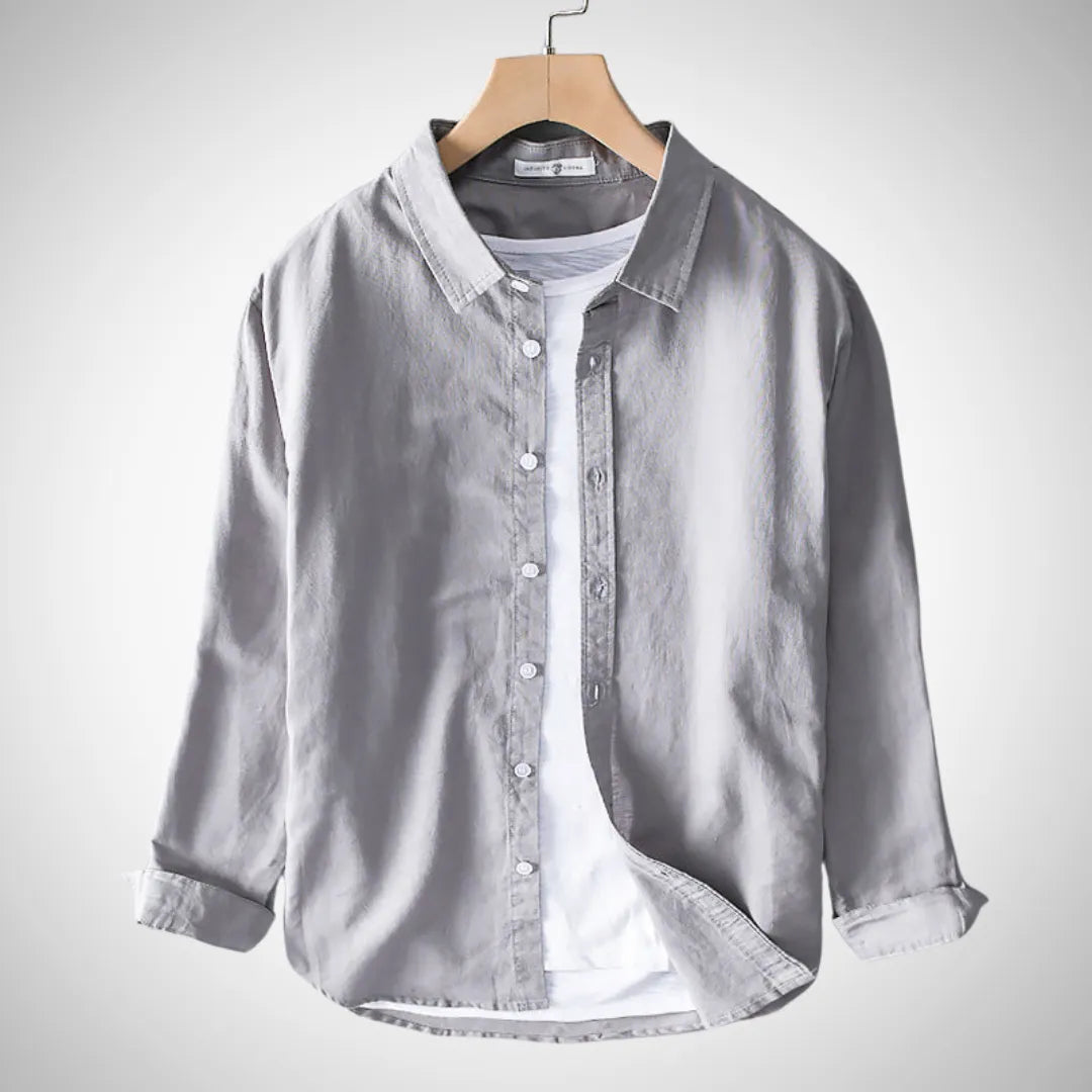 Men’s Cotton Linen Casual Shirt | Breathable, Lightweight, Stylish Summer Top for Everyday Wear Gray