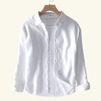 Men’s Cotton Linen Casual Shirt | Breathable, Lightweight, Stylish Summer Top for Everyday Wear White