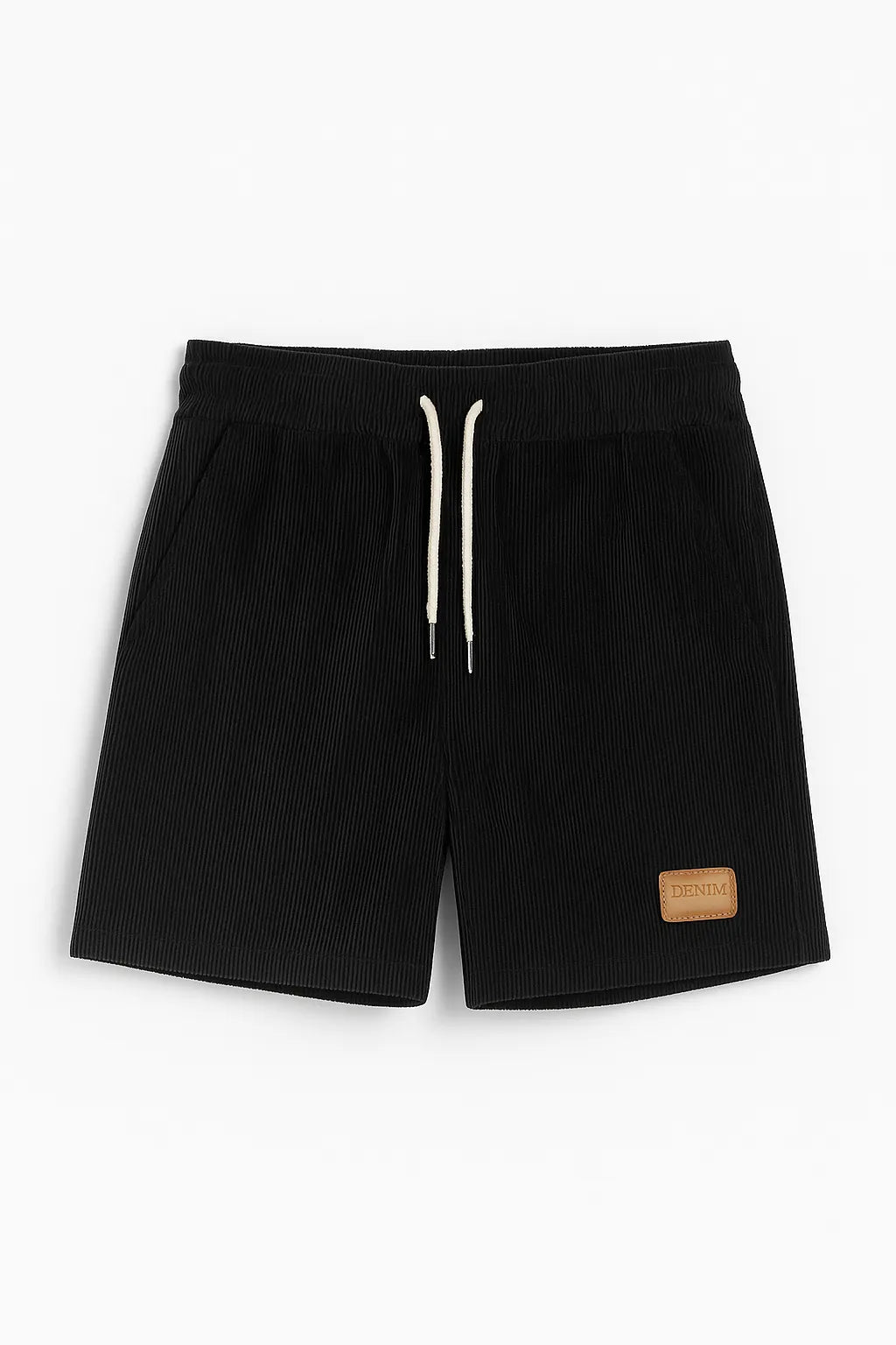 Men's Graphic Print Drawstring Shorts – Lightweight & Casual Summer Essential Black