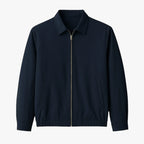 Men's Harrington Jacket - Lightweight Zip-Up Bomber, Minimalist Old Money Style, Smart Casual Outerwear