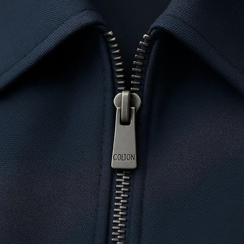 Men's Harrington Jacket - Lightweight Zip-Up Bomber, Minimalist Old Money Style, Smart Casual Outerwear