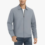 Men's Harrington Jacket - Lightweight Zip-Up Bomber, Minimalist Old Money Style, Smart Casual Outerwear