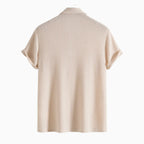 Men's Knitted Waffle Polo Shirt - Stylish, Comfortable Casual Wear