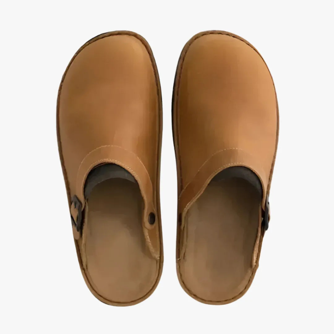 Men's Leather Slip-On Clogs - Stylish Casual & Work Footwear