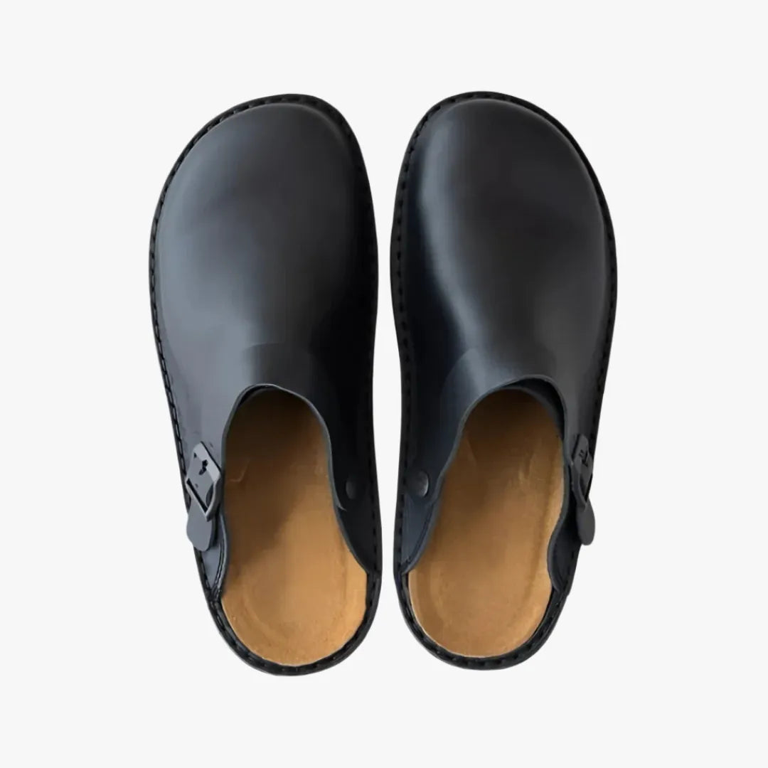 Men's Leather Slip-On Clogs - Stylish Casual & Work Footwear