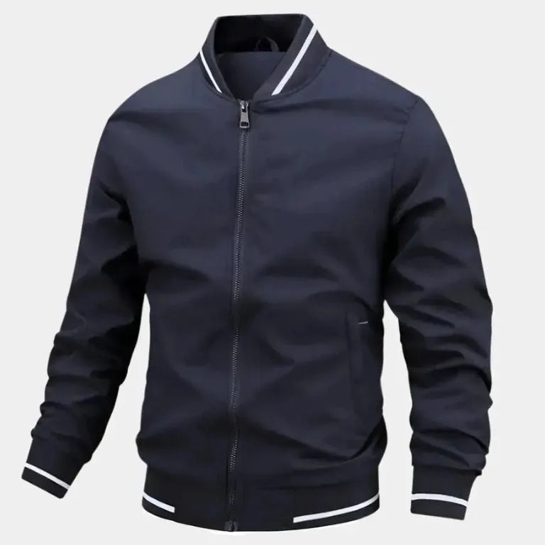 Men's Lightweight Baseball Bomber Jacket – Slim Fit, Breathable Summer Zip-Up Casual Jacket Navy