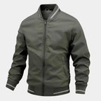 Men's Lightweight Baseball Bomber Jacket – Slim Fit, Breathable Summer Zip-Up Casual Jacket Green