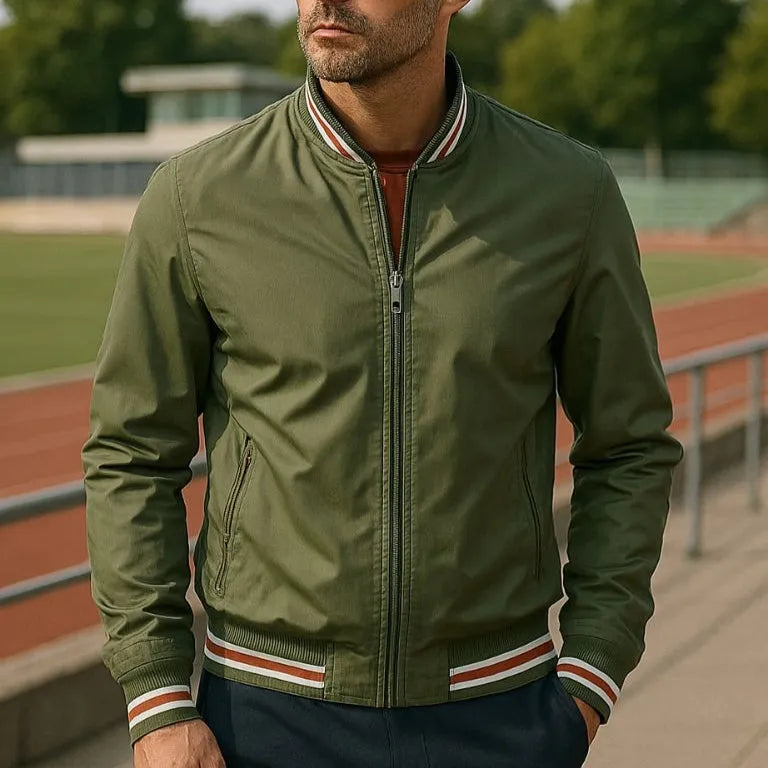 Men's Lightweight Bomber Windbreaker Jacket – Slim Fit, Summer Zip-Up Baseball Style