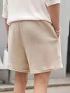 Men’s Lightweight Cotton Shorts – Textured Summer Loungewear for Casual Comfort