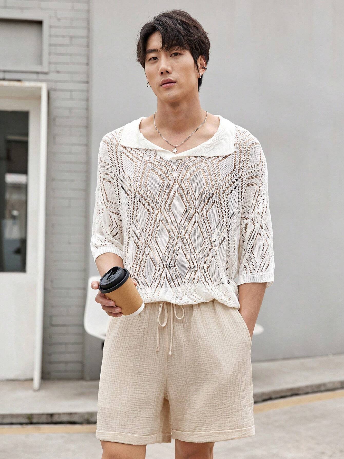 Men’s Lightweight Cotton Shorts – Textured Summer Loungewear for Casual Comfort