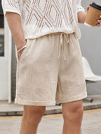 Men’s Lightweight Cotton Shorts – Textured Summer Loungewear for Casual Comfort