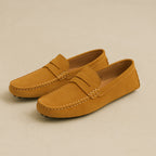 Men's Lightweight Italian-Style Suede Dress Loafers - Stylish Comfort Light brown