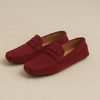 Men's Lightweight Italian-Style Suede Dress Loafers - Stylish Comfort Red