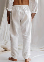 Men's Lightweight Linen Trousers - Relaxed Fit, Breathable, Drawstring Waist