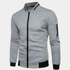 Men's Lightweight Quilted Bomber Jacket – Slim Fit, Breathable Summer Zip-Up Flight Jacket Light grey